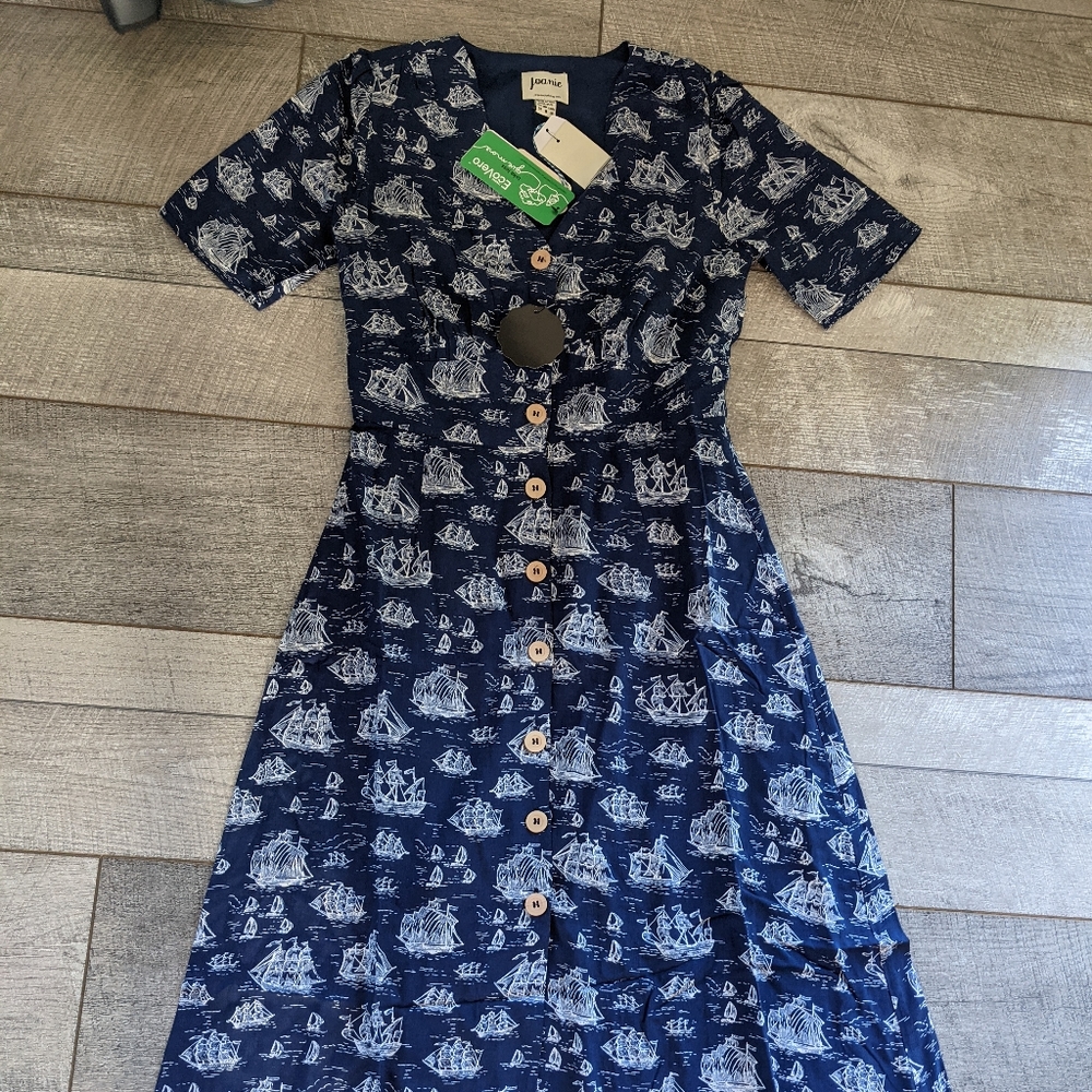 Joanie Molly Hatch Galleon Button Through Midi